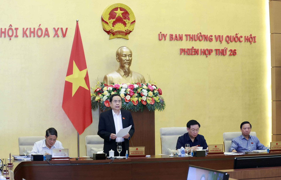 Phó Chủ tịch Thường trực Quốc hội Trần Thanh Mẫn phát biểu. (Ảnh: Doãn Tấn/TTXVN)