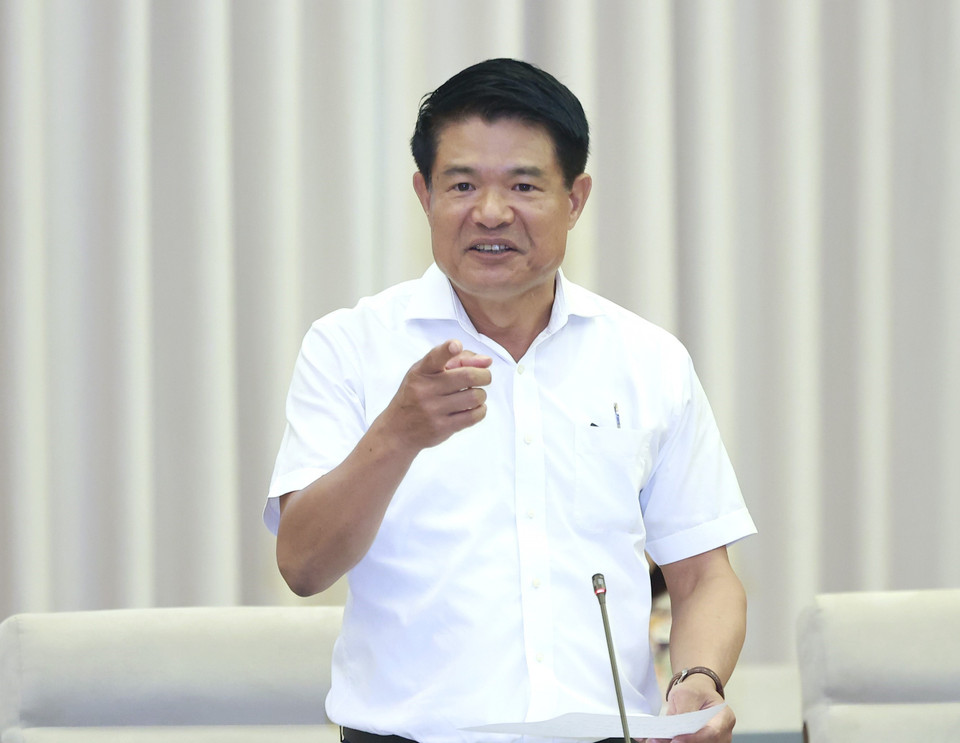 Phó Viện trưởng Viện Kiểm sát nhân dân tối cao Nguyễn Huy Tiến phát biểu. (Ảnh: Doãn Tấn/TTXVN)