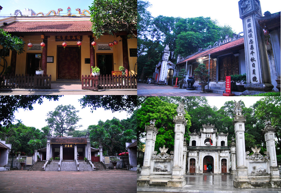 Thăng Long tứ trấn là khái niệm xuất hiện trong dân gian để chỉ về 4 ngôi đền thiêng trấn giữ tứ phương thành Thăng Long gồm: đền Bạch Mã, đền Voi Phục, đền Kim Liên và đền Quán Thánh. (Ảnh: Võ Phương/Vietnam+)