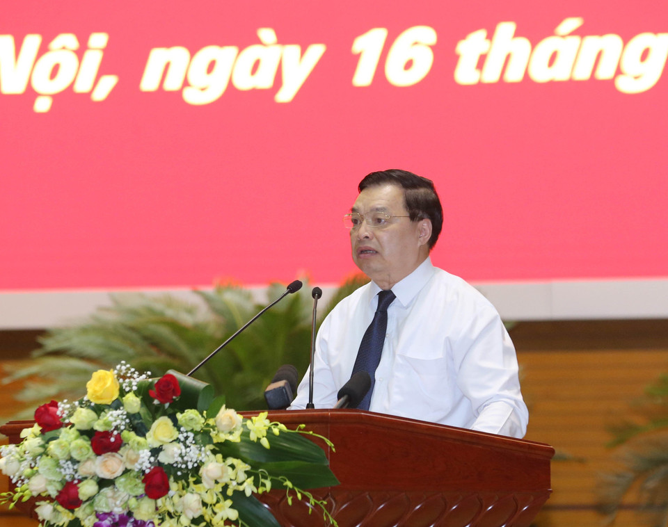 Ông Lê Mạnh Hùng, Phó Trưởng Ban Tuyên giáo Trung ương, phát biểu khai mạc hội nghị. (Ảnh: Phương Hoa/TTXVN)