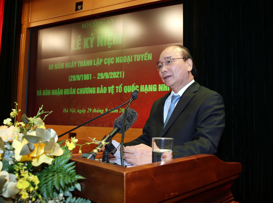 Chủ tịch nước Nguyễn Xuân Phúc phát biểu. (Ảnh: Phạm Kiên/TTXVN)