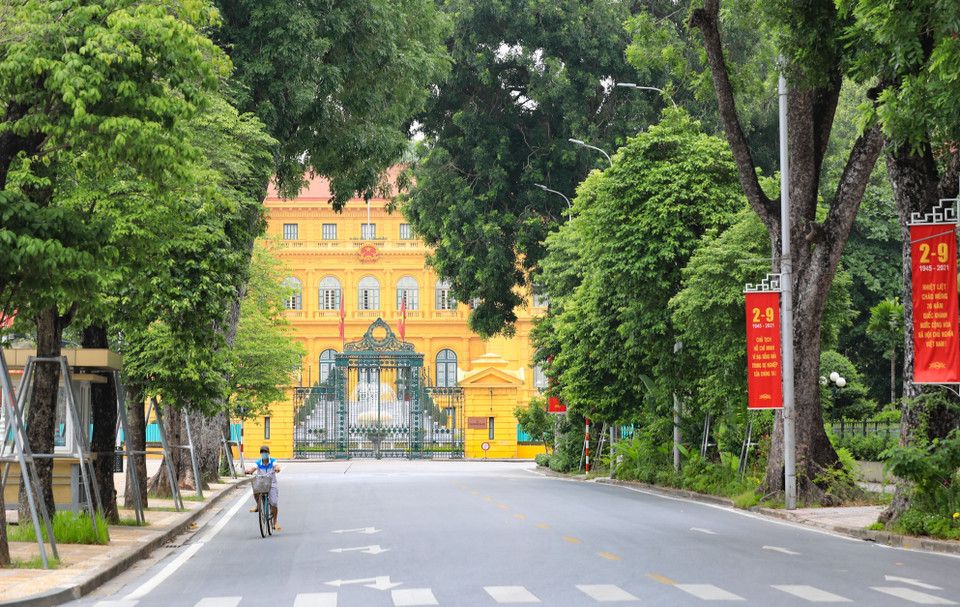 Phủ Chủ tịch trong ngày Quốc khánh. (Ảnh: Thanh Tùng/TTXVN)