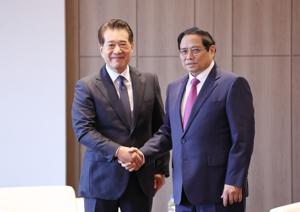 Thủ tướng Phạm Minh Chính tiếp ông Chang In-hwa, Chủ tịch Tập đoàn Posco. (Ảnh: Dương Giang/TTXVN)