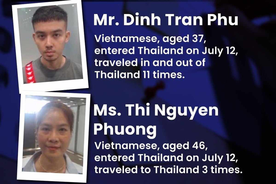 Cảnh sát Thái Lan đã xác định 2 trong số 6 người thiệt mạng là Chong Sherine, 56 tuổi và Dang Hung Van, 55 tuổi, đều có quốc tịch Mỹ. 4 nạn nhân còn lại mang quốc tịch Việt Nam, gồm Nguyen Thi Phuong Lan, 47 tuổi; Pham Hong Thanh, 49 tuổi; Tran Dinh Phu, 37 tuổi và Nguyen Thi Phuong, 46 tuổi. (Nguồn: National)