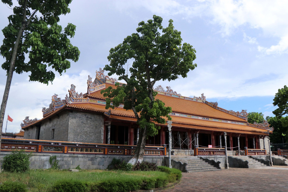 Điện Thái Hòa mang diện mạo bề thế khi được trùng tu. (Ảnh: Đỗ Trưởng/TTXVN)