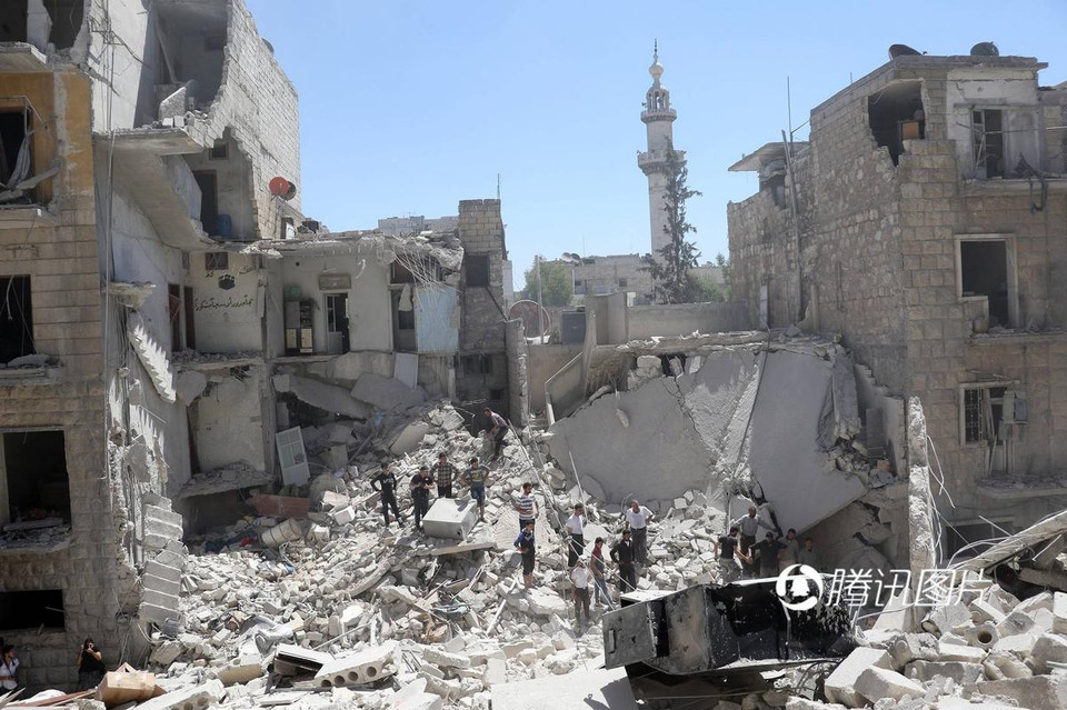 Khung cảnh đổ nát tại Syria.