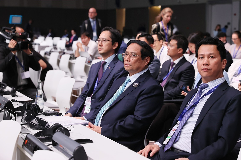 Thủ tướng Phạm Minh Chính tham dự Hội nghị Thượng đỉnh Hành động Khí hậu Thế giới. (Ảnh: Dương Giang/TTXVN)