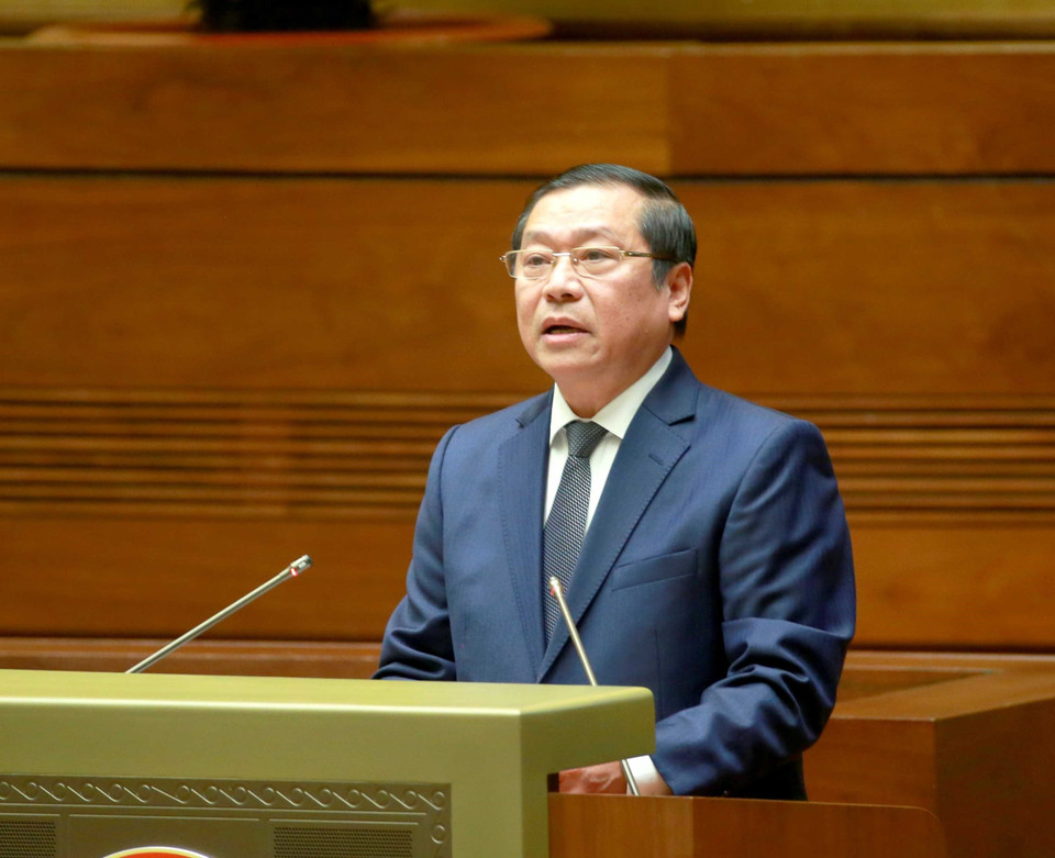 Ông Lại Xuân Môn, Ủy viên Trung ương Đảng, Phó Trưởng Ban Thường trực Ban Tuyên giáo Trung ương, phát biểu khai mạc hội nghị. (Ảnh: Phương Hoa/TTXVN)