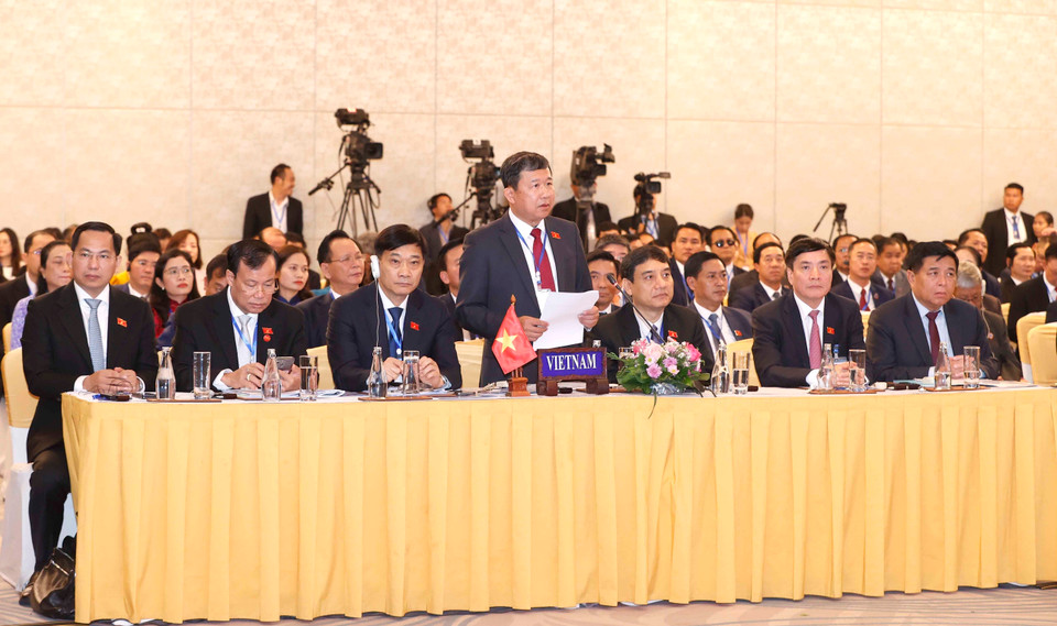 Đoàn đại biểu Việt Nam dự phiên toàn thể thứ nhất. (Ảnh: Doãn Tấn/TTXVN)