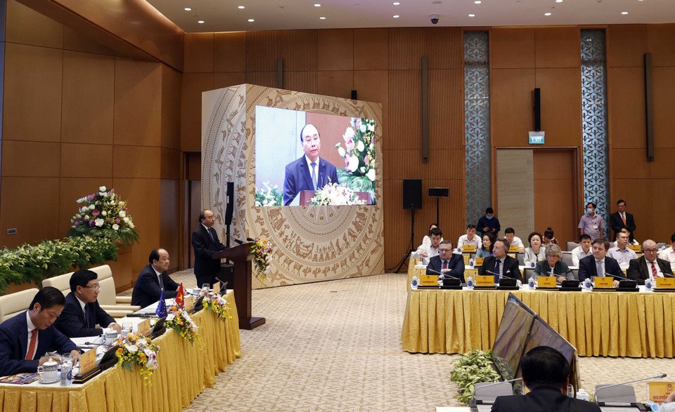 Thủ tướng Nguyễn Xuân Phúc phát biểu. (Ảnh: Thống Nhất/TTXVN)