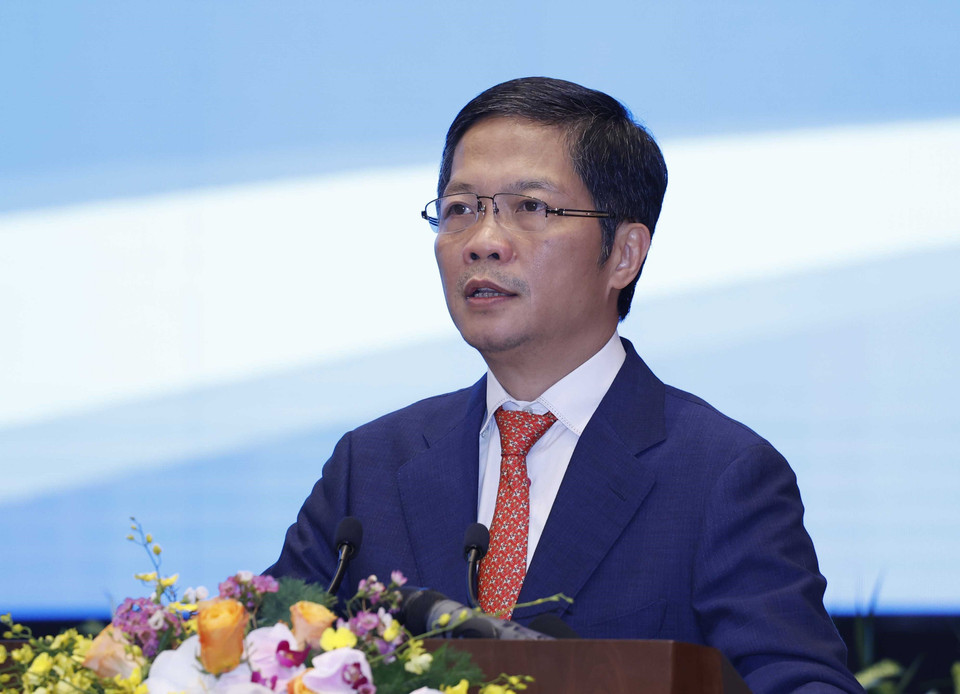 Bộ trưởng Bộ Công Thương Trần Tuấn Anh phát biểu. (Ảnh: Thống Nhất/TTXVN)