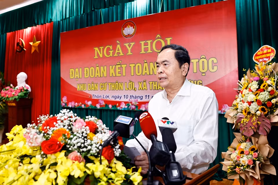 Chủ tịch Quốc hội Trần Thanh Mẫn phát biểu. (Ảnh: Doãn Tấn/TTXVN)