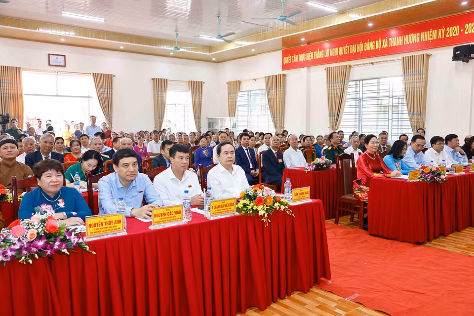 Chủ tịch Quốc hội Trần Thanh Mẫn và đại biểu dự ngày hội. (Ảnh: Doãn Tấn/TTXVN)
