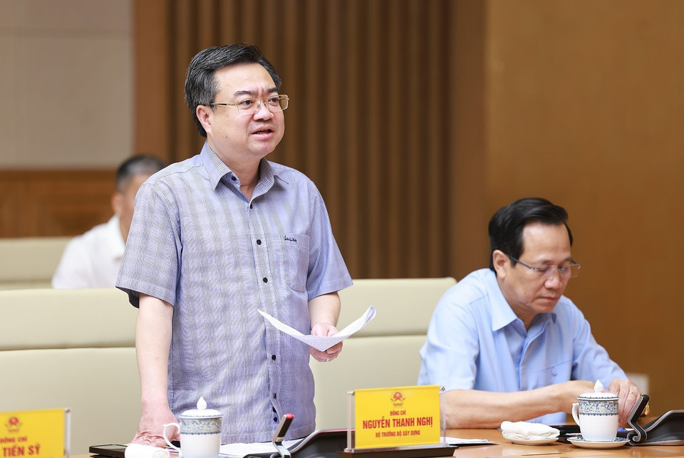 Bộ trưởng Bộ Xây dựng Nguyễn Thanh Nghị phát biểu. (Ảnh: Dương Giang/TTXVN)