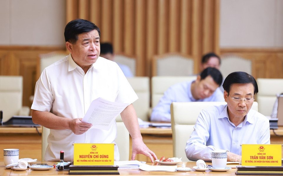 Bộ trưởng Bộ Kế hoạch và Đầu tư Nguyễn Chí Dũng phát biểu. (Ảnh: Dương Giang/TTXVN)