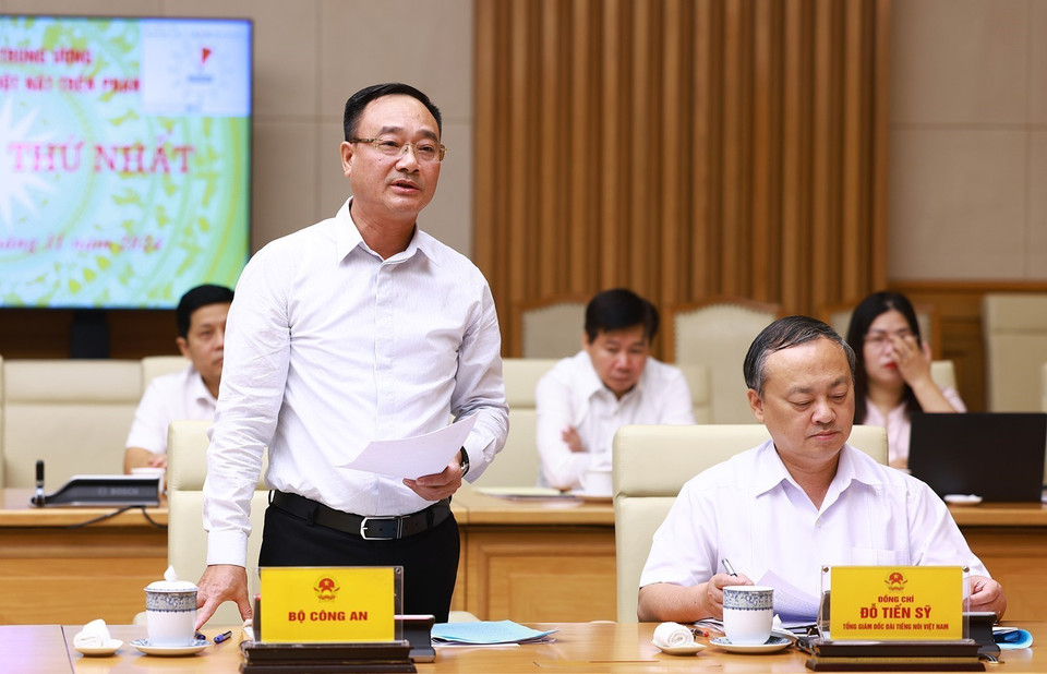 Thứ trưởng Bộ Công an Phạm Thế Tùng phát biểu. (Ảnh: Dương Giang/TTXVN)