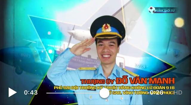 Thượng úy Đỗ Văn Mạnh - Phó đại đội trưởng Kỹ thuật hàng không Lữ đoàn 918. (Nguồn: Quốc phòng Việt Nam)