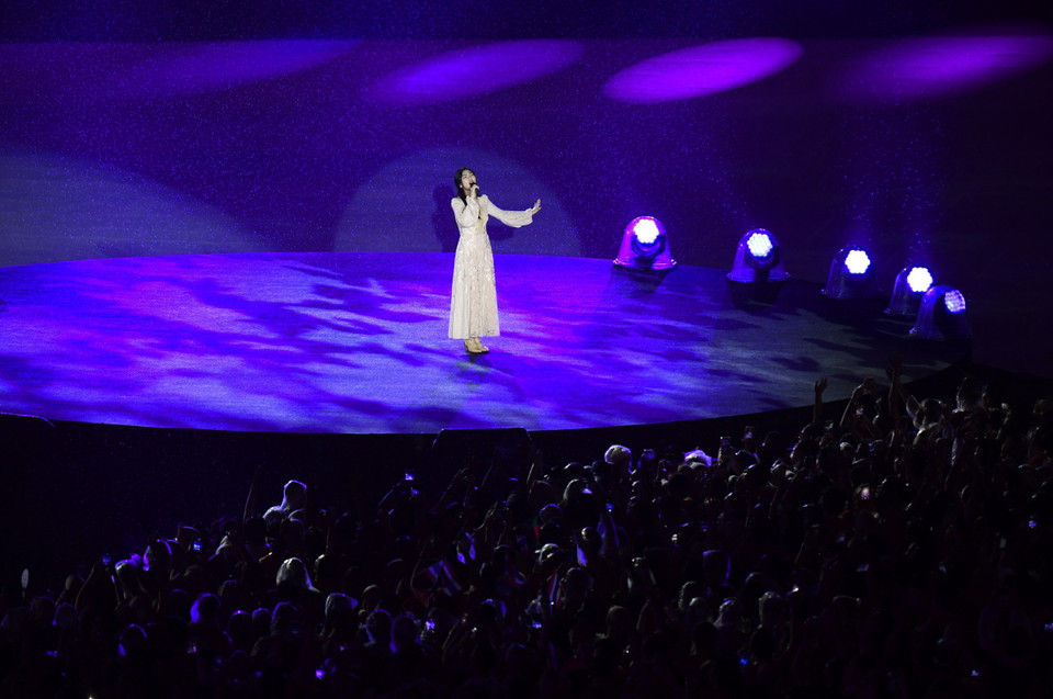 Một tiết mục biểu diễn tại lễ bế mạc Đại hội thể thao châu Á (ASIAD) 2018 trên sân vận động Gelora Bung Karno ở thủ đô Jakarta, Indonesia tối 2/9. (Nguồn: THX/TTXVN)