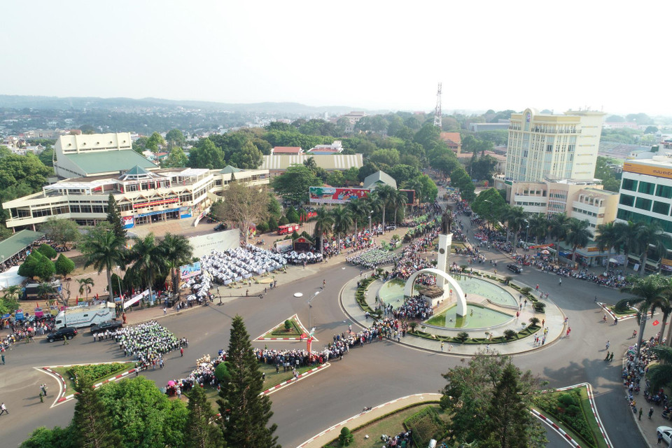 Đây là một trong những hoạt động trọng điểm của Lễ hội càphê Buôn Ma Thuột lần thứ 7, thu hút đông đảo du khách và cộng đồng người dân địa phương tham gia. (Nguồn:Bích Ngọc/ Vietnam+)