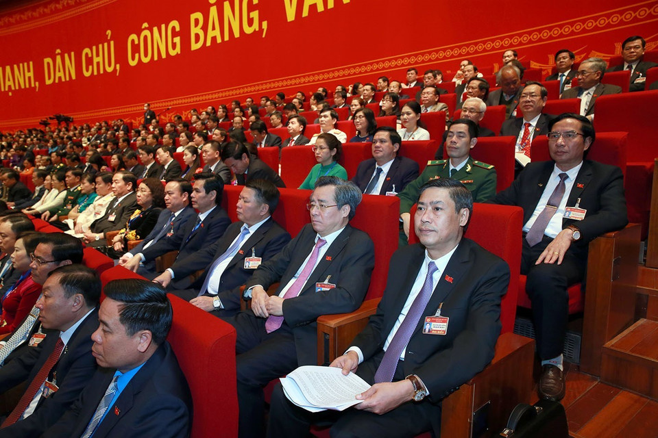 Đại biểu dự Đại hội trong phiên làm việc sáng 28/1. (Nguồn: TTXVN)