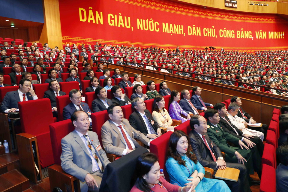 Đại biểu dự Đại hội trong phiên làm việc sáng 28/1. (Nguồn: TTXVN)