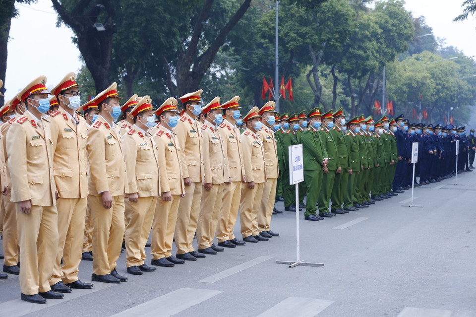 Các lực lượng dự Lễ ra quân. (Ảnh: Doãn Tấn/TTXVN)