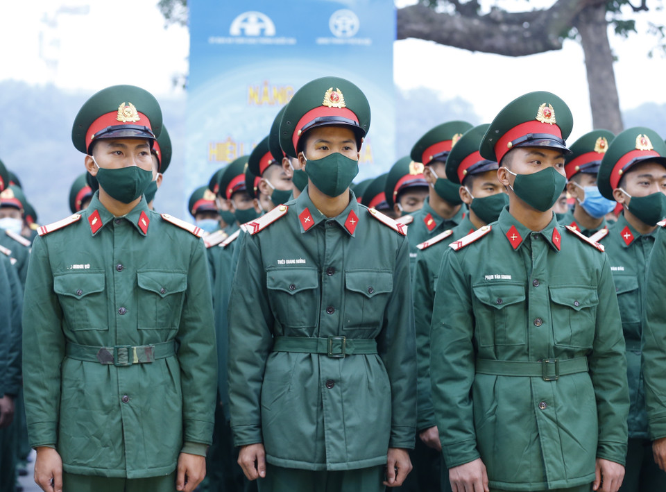 Các lực lượng dự Lễ ra quân. (Ảnh: Doãn Tấn/TTXVN)