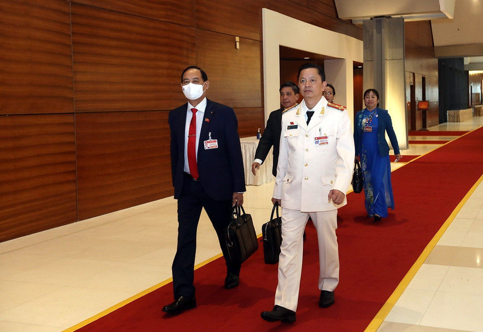 Các đại biểu đến dự phiên họp chiều 30/1. (Nguồn: TTXVN)