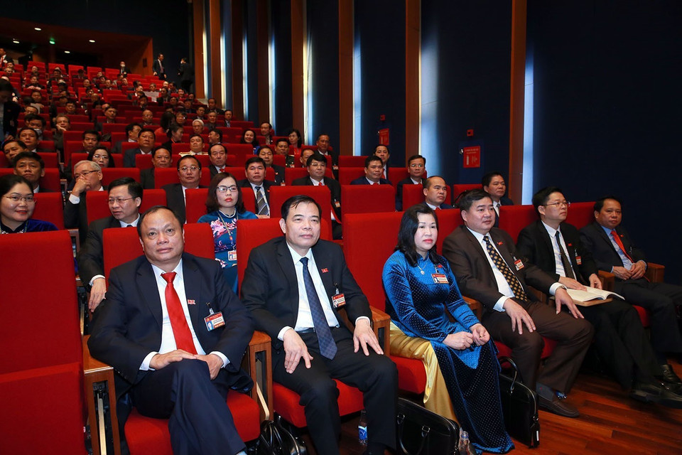 Các đại biểu dự phiên thảo luận các văn kiện Đại hội sáng 28/1. (Nguồn: TTXVN)