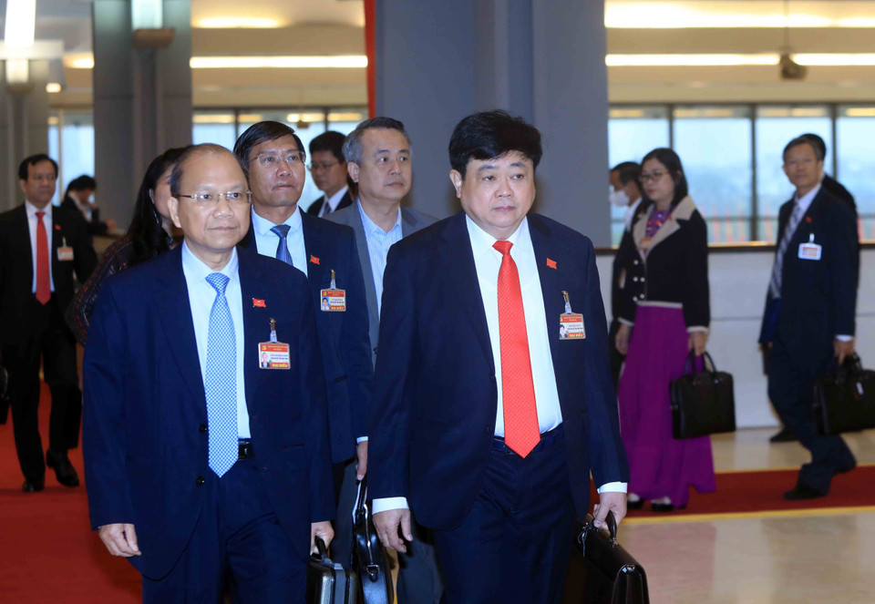 Các đại biểu đến dự Đại hội, sáng 28/1. (Nguồn: TTXVN)