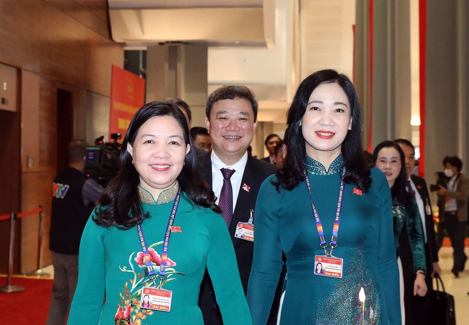 Các đại biểu đến dự đại hội, sáng 28/1. (Nguồn: TTXVN)