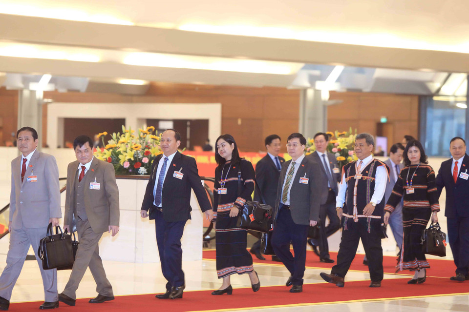 Các đại biểu đến dự Đại hội, sáng 28/1. (Nguồn: TTXVN)