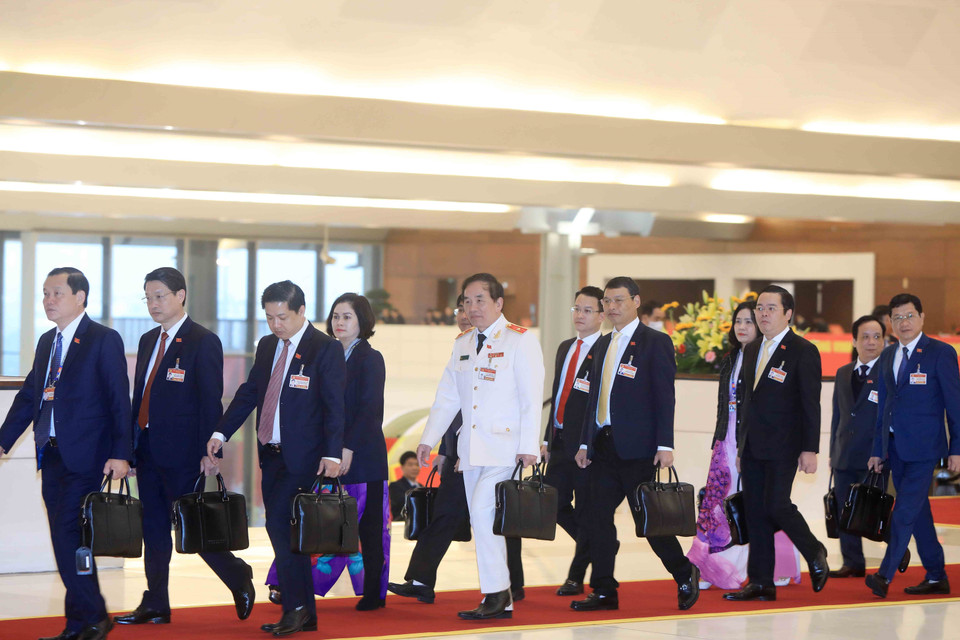 Các đại biểu đến dự Đại hội, sáng 28/1. (Nguồn: TTXVN)