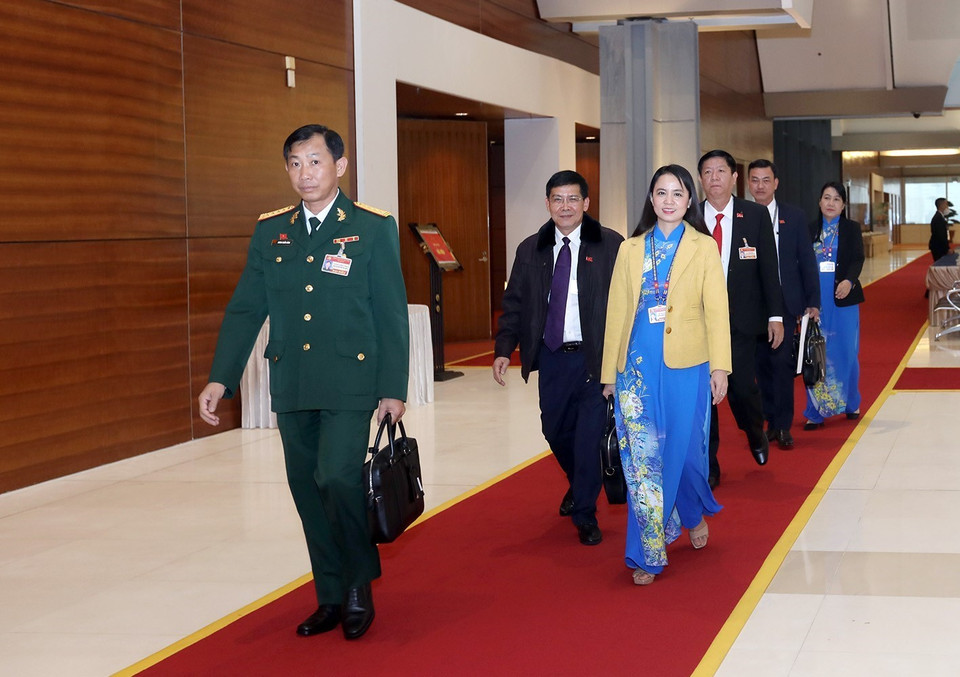 Các đại biểu đến dự phiên họp chiều 30/1. (Nguồn: TTXVN)