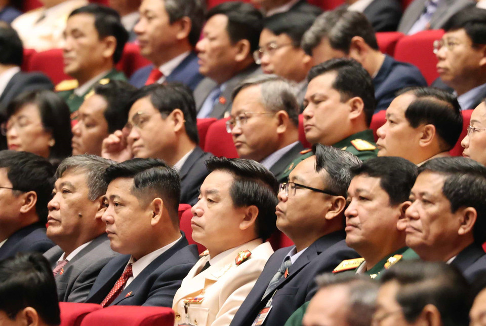 Các đại biểu dự phiên tham luận tại hội trường Trung tâm Hội nghị Quốc gia, sáng 27/1. (Nguồn: TTXVN)