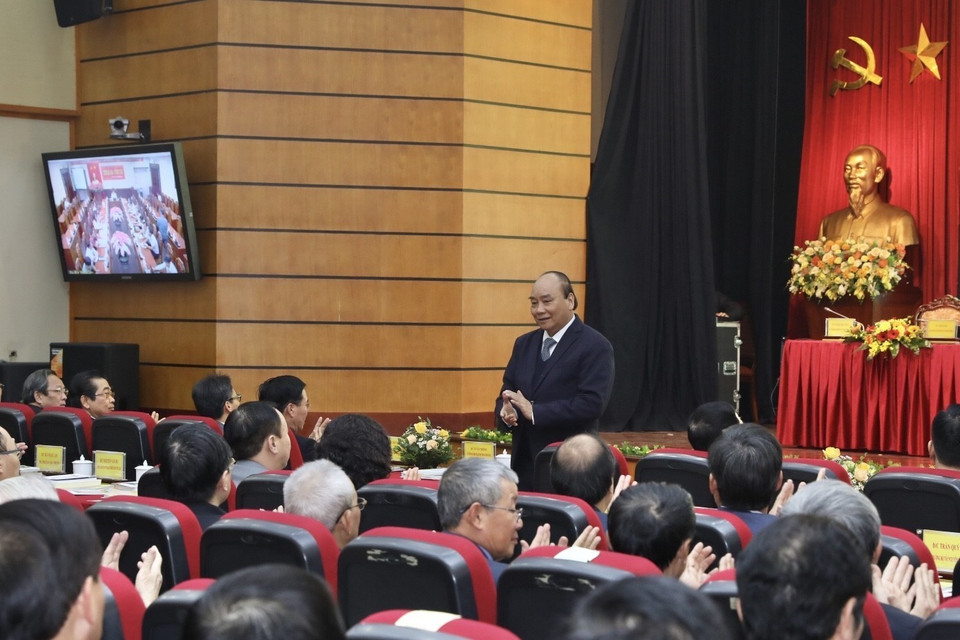 Thủ tướng Chính phủ Nguyễn Xuân Phúc dự hội nghị. (Ảnh: Minh Quyết/TTXVN)