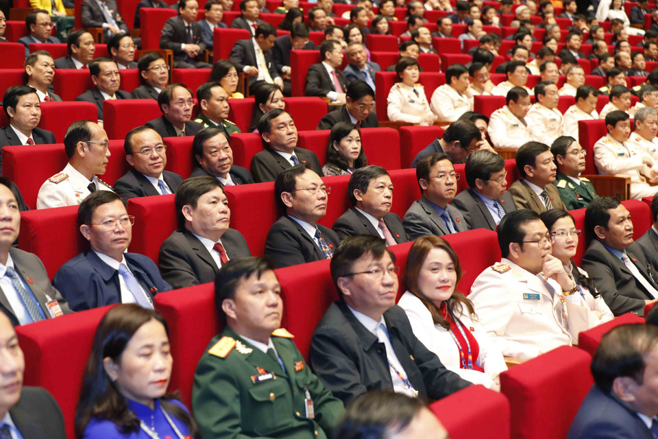 Đại biểu dự phiên thảo luận các văn kiện đại hội tại hội trường, sáng 28/1. (Nguồn: TTXVN)