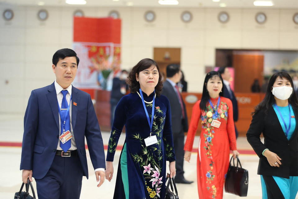 Các đại biểu đến dự phiên họp chiều 30/1/2021. (Nguồn: TTXVN)