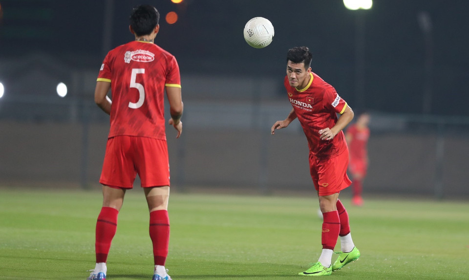 Tiền đạo Tiến Linh. (Ảnh: Hoàng Linh/TTXVN)