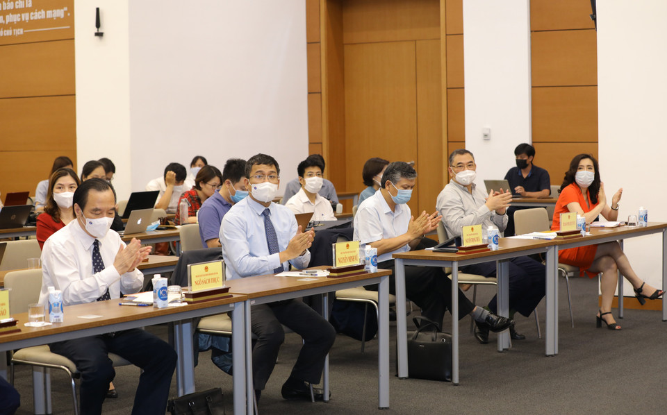 Quang cảnh buổi họp báo. (Ảnh: Nguyễn Điệp/TTXVN)