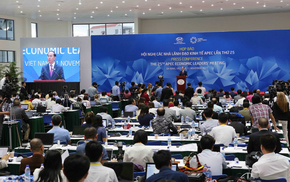 Chủ tịch nước cho biết Hội nghị đã thông qua Tuyên bố Đà Nẵng “Tạo động lực mới, cùng vun đắp tương lai chung” (Ảnh: TTXVN)