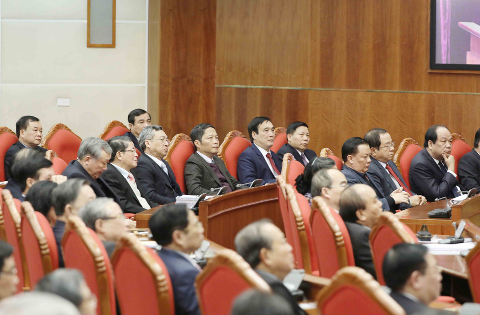 Các vị Ủy viên Trung ương dự hội nghị. (Ảnh: Phương Hoa/TTXVN)