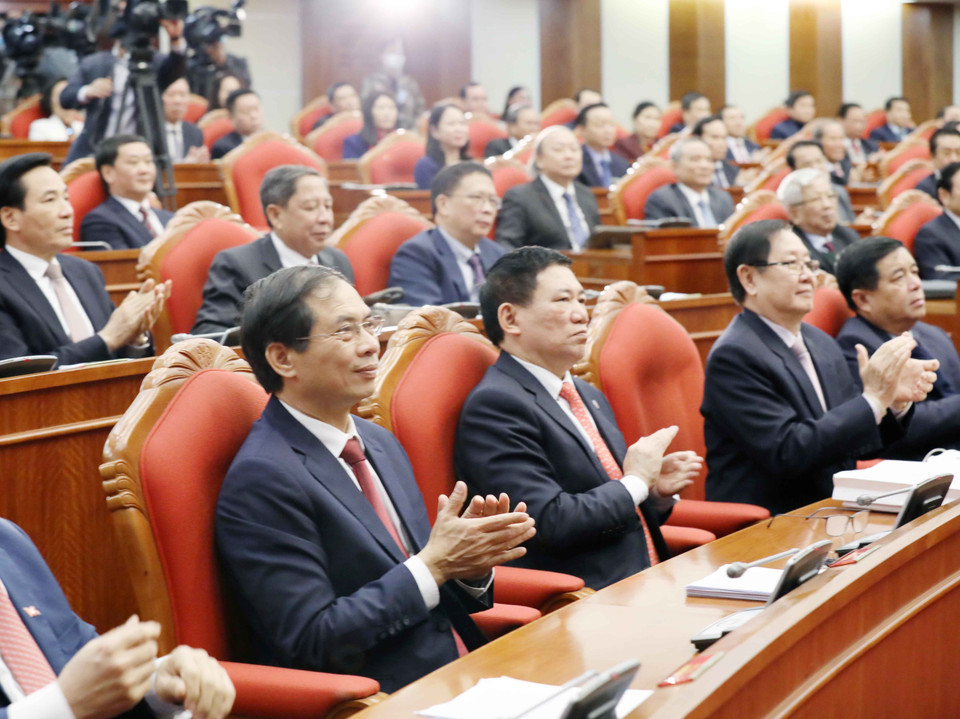 Các vị Ủy viên Trung ương dự hội nghị. (Ảnh: Phương Hoa/TTXVN)