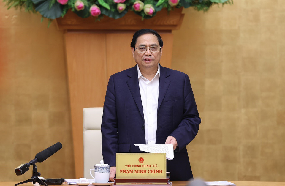 Thủ tướng Phạm Minh Chính chủ trì Phiên họp Chính phủ thường kỳ tháng 10 năm 2022. (Ảnh: Dương Giang/TTXVN)