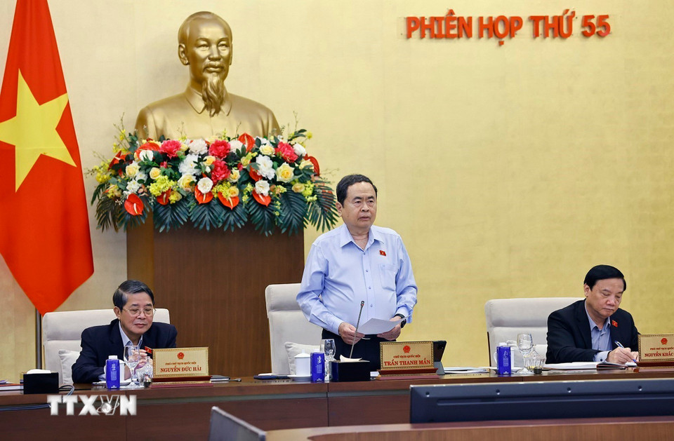 Chủ tịch Quốc hội Trần Thanh Mẫn phát biểu khai mạc. (Ảnh: Doãn Tấn/TTXVN)