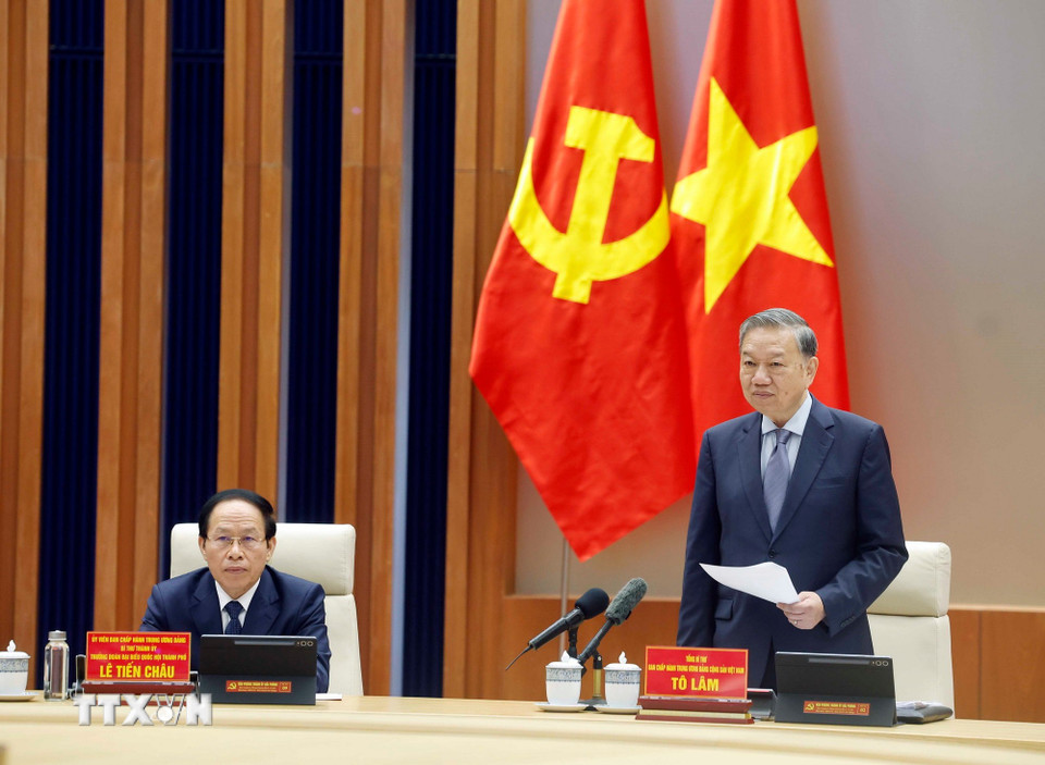 Tổng Bí thư Tô Lâm phát biểu. (Ảnh: Thống Nhất/TTXVN)