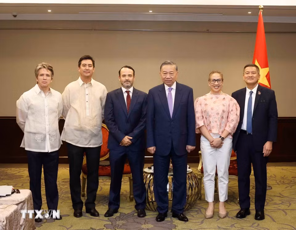 Tổng Bí thư, Chủ tịch nước Tô Lâm tiếp ông Tristan Aboitiz, Chủ tịch kiêm Tổng Giám đốc điều hành Tập đoàn Aboitiz Foods. (Ảnh: Thống Nhất/TTXVN)