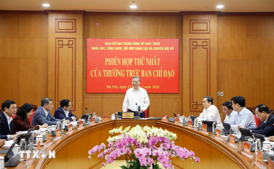 Tổng Bí thư Tô Lâm phát biểu. (Ảnh: Thống Nhất/TTXVN)