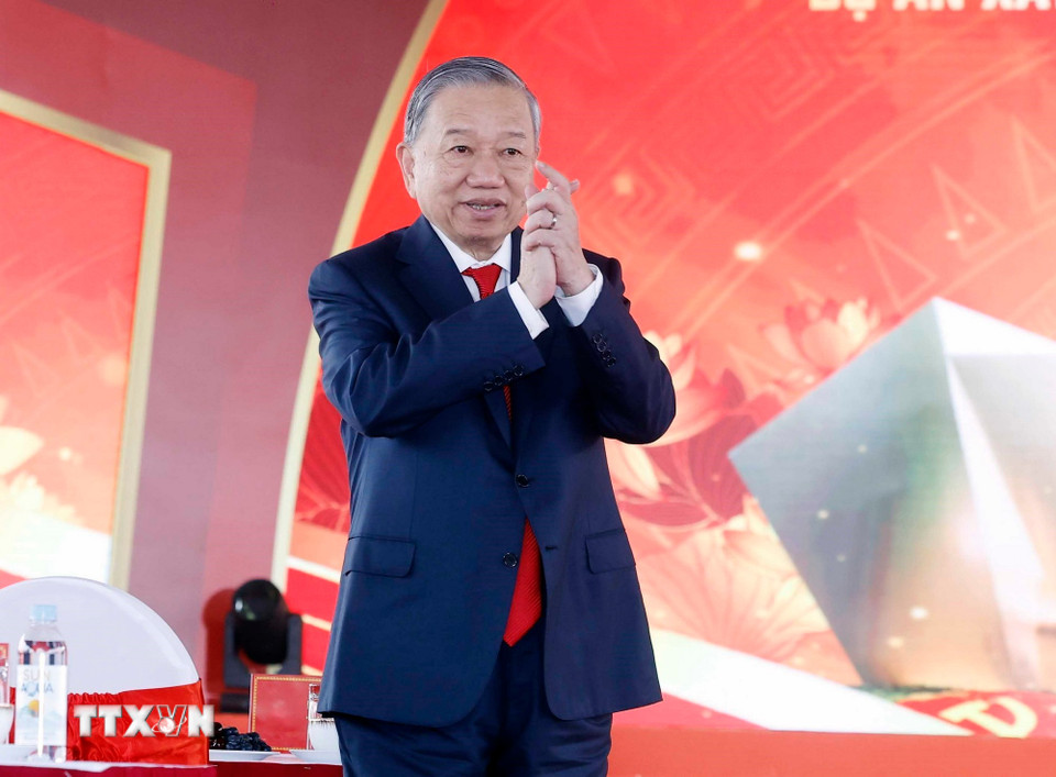 Tổng Bí thư Tô Lâm dự Lễ khởi công dự án xây dựng Bảo tàng Đảng Cộng sản Việt Nam. (Ảnh: Thống Nhất/TTXVN)