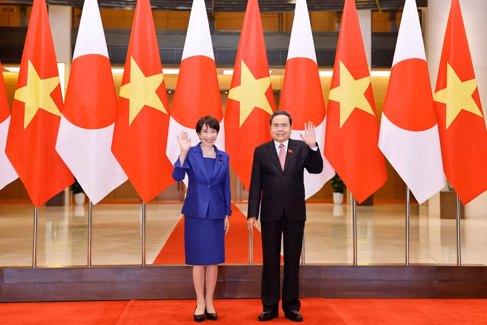Chủ tịch Quốc hội Trần Thanh Mẫn hội kiến Thủ tướng Nhật Bản Takaichi Sanae thăm chính thức Việt Nam. (Ảnh: Doãn Tấn/TTXVN)